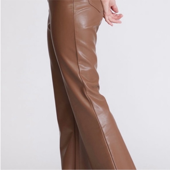 PacSun Brown Leather Flare Pants - Picture 3 of 14